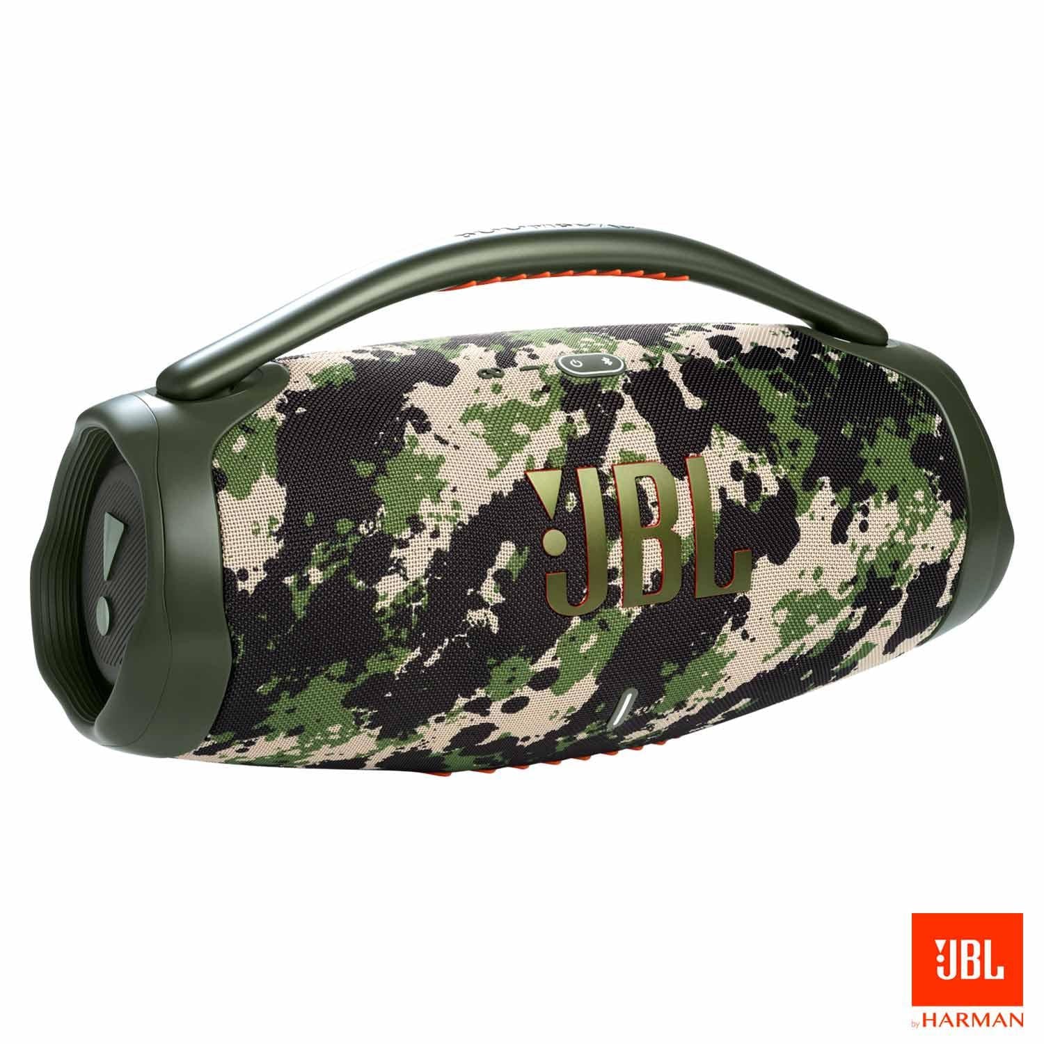 Caixa De Som Bluetooth JBL Boombox 3 Camuflada Até 24h de Reprodução IP67 À Prova d'água 130W