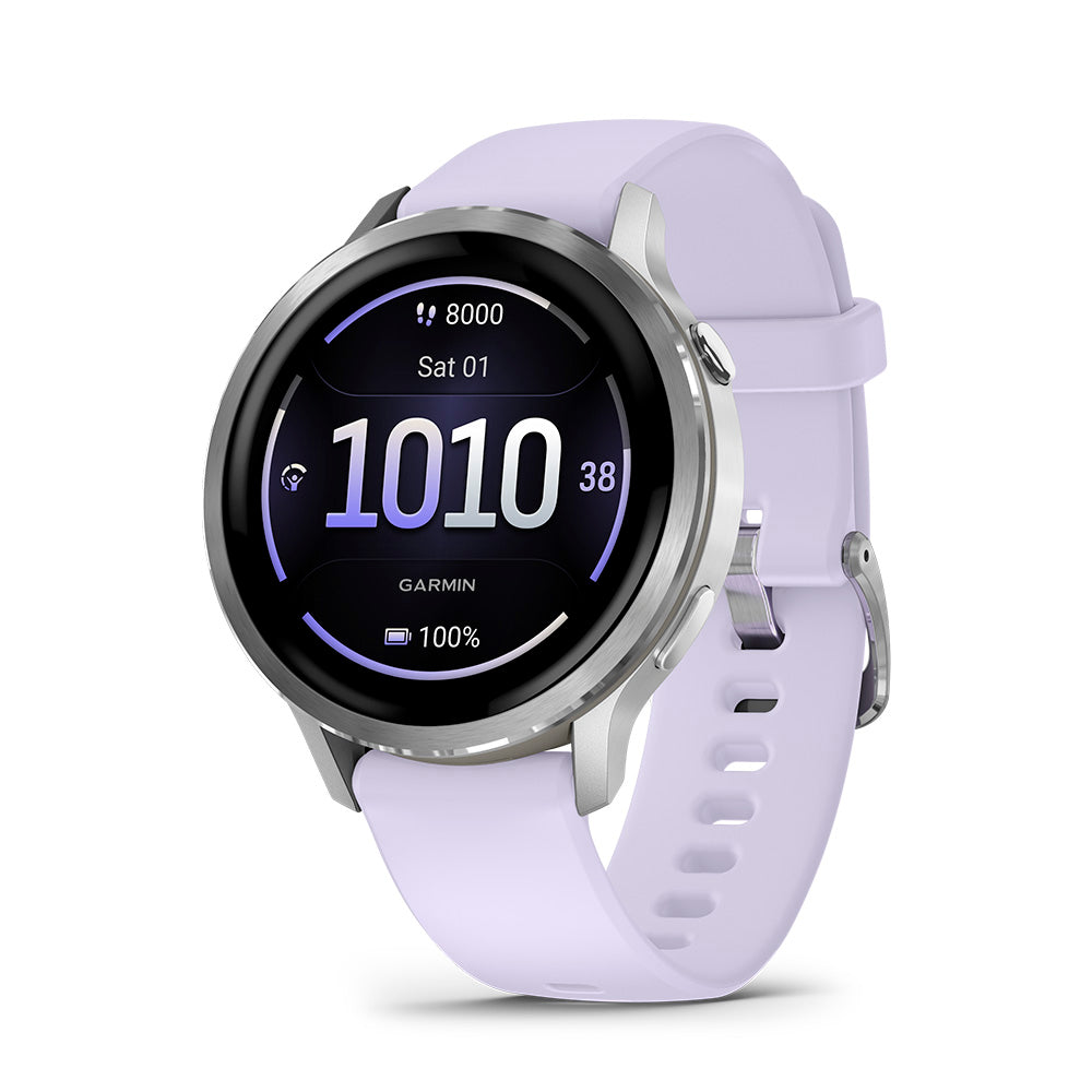 Relógio Garmin Venu® 4 Prata e Lavanda 41mm