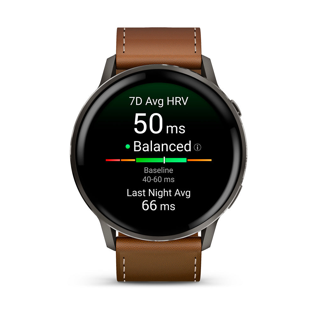 Relógio Garmin Venu® 4 Ardósia e Marrom 45mm