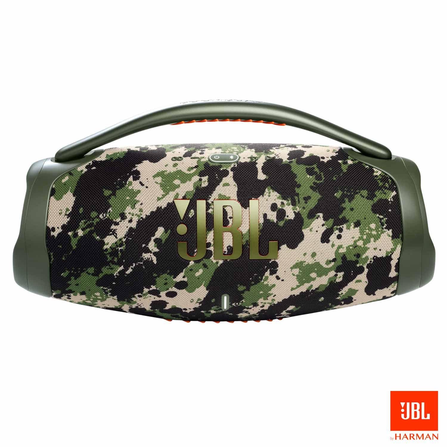 Caixa De Som Bluetooth JBL Boombox 3 Camuflada Até 24h de Reprodução IP67 À Prova d'água 130W