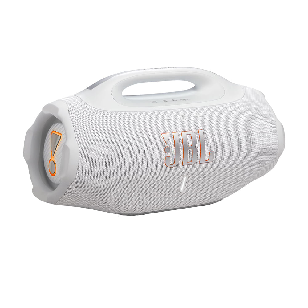 Caixa de Som Bluetooth JBL Boombox 4 Branca, Bateria de Até 34H à Prova d’Água e Resistente a Poeira IP68 e 210W