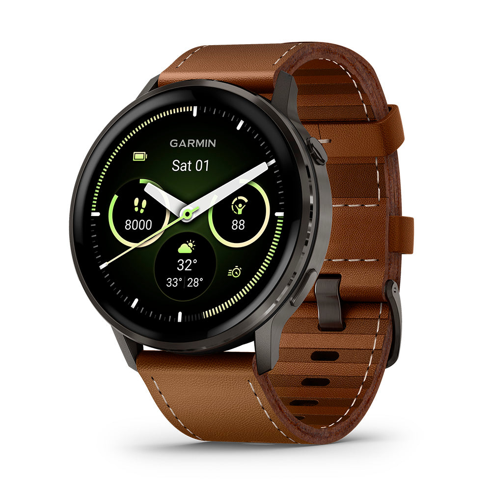 Relógio Garmin Venu® 4 Ardósia e Marrom 45mm