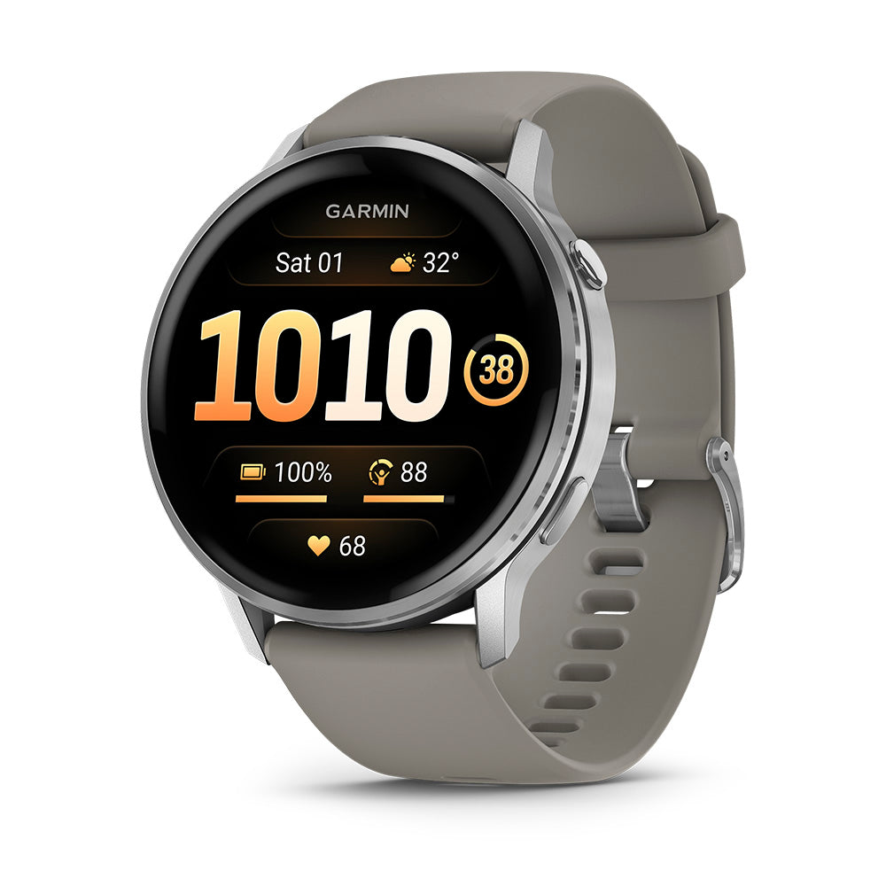 Relógio Garmin Venu® 4 Prata e Cinza 45mm