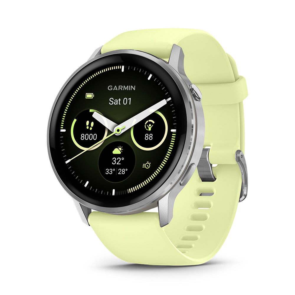 Relógio Garmin Venu® 4 Prata e Citron 45mm