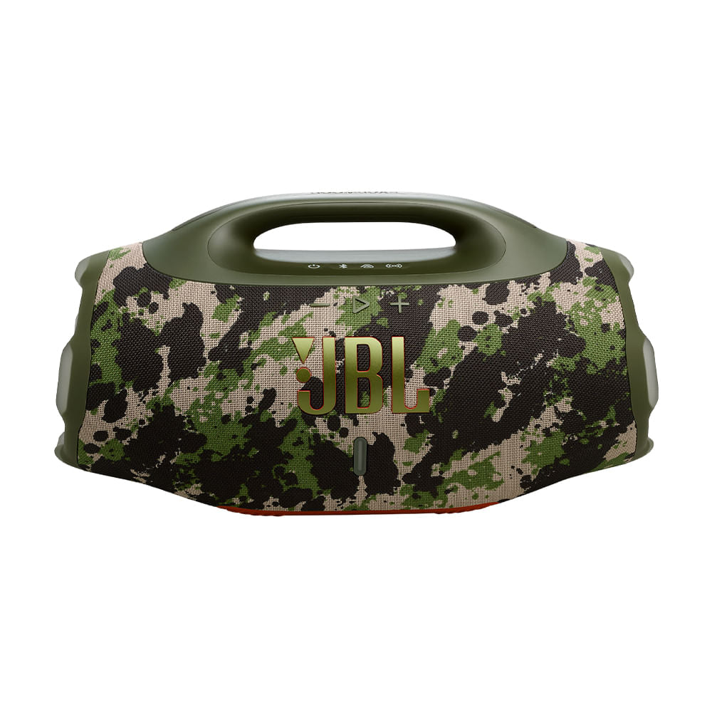 Caixa de Som Bluetooth JBL Boombox 4 Camuflada, Bateria de Até 34H à Prova d’Água e Resistente a Poeira IP68 e 210W