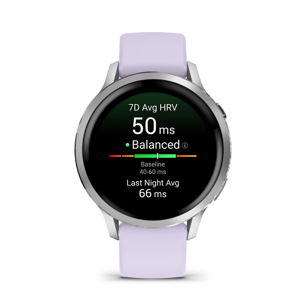 Relógio Garmin Venu® 4 Prata e Lavanda 41mm