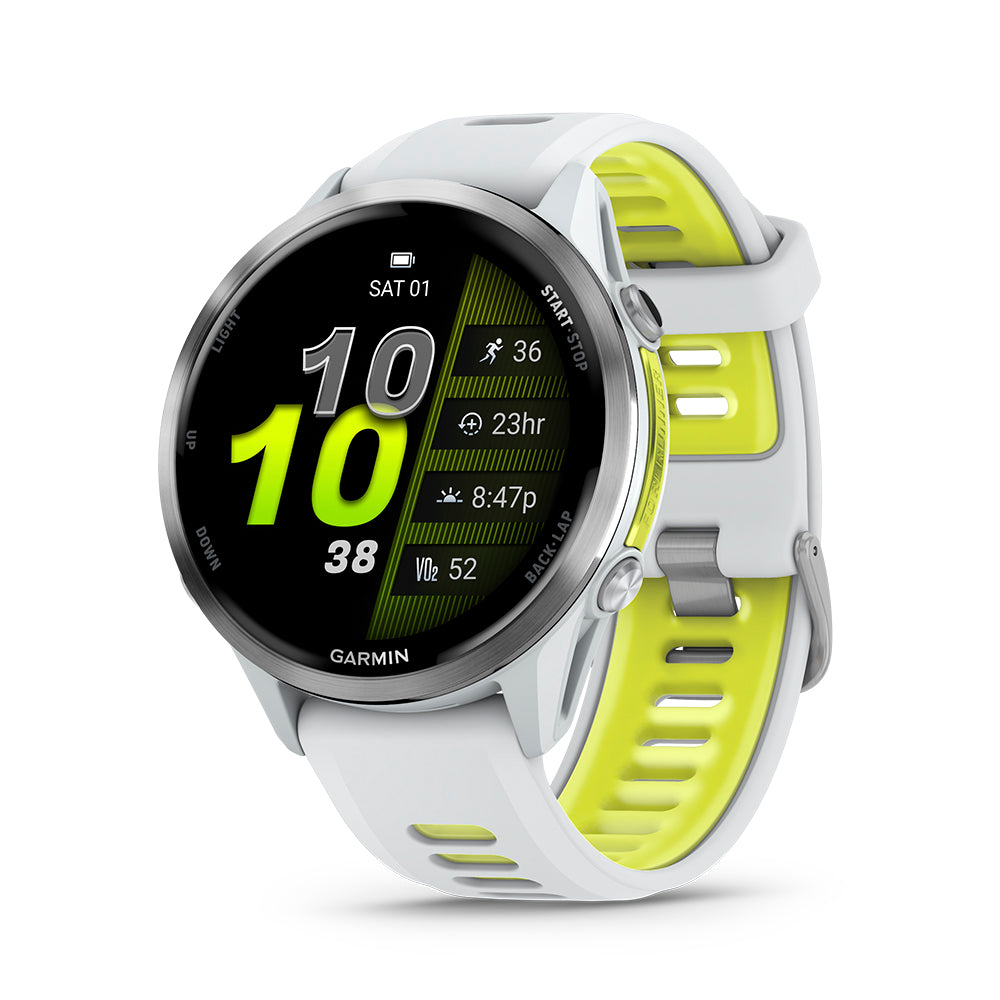 Relógio Garmin Forerunner® 970 Titânio Marfim e Amarelo