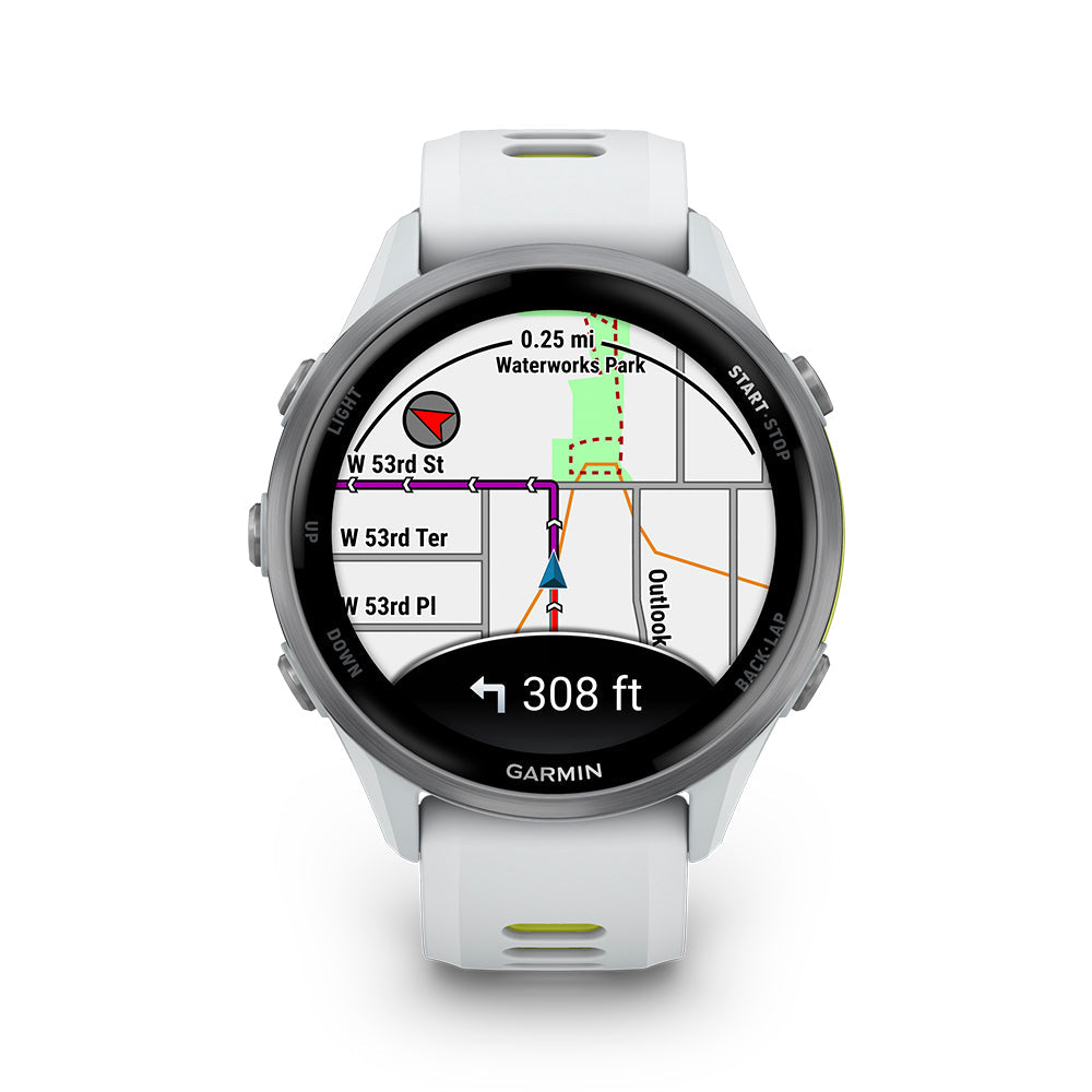 Relógio Garmin Forerunner® 970 Titânio Marfim e Amarelo
