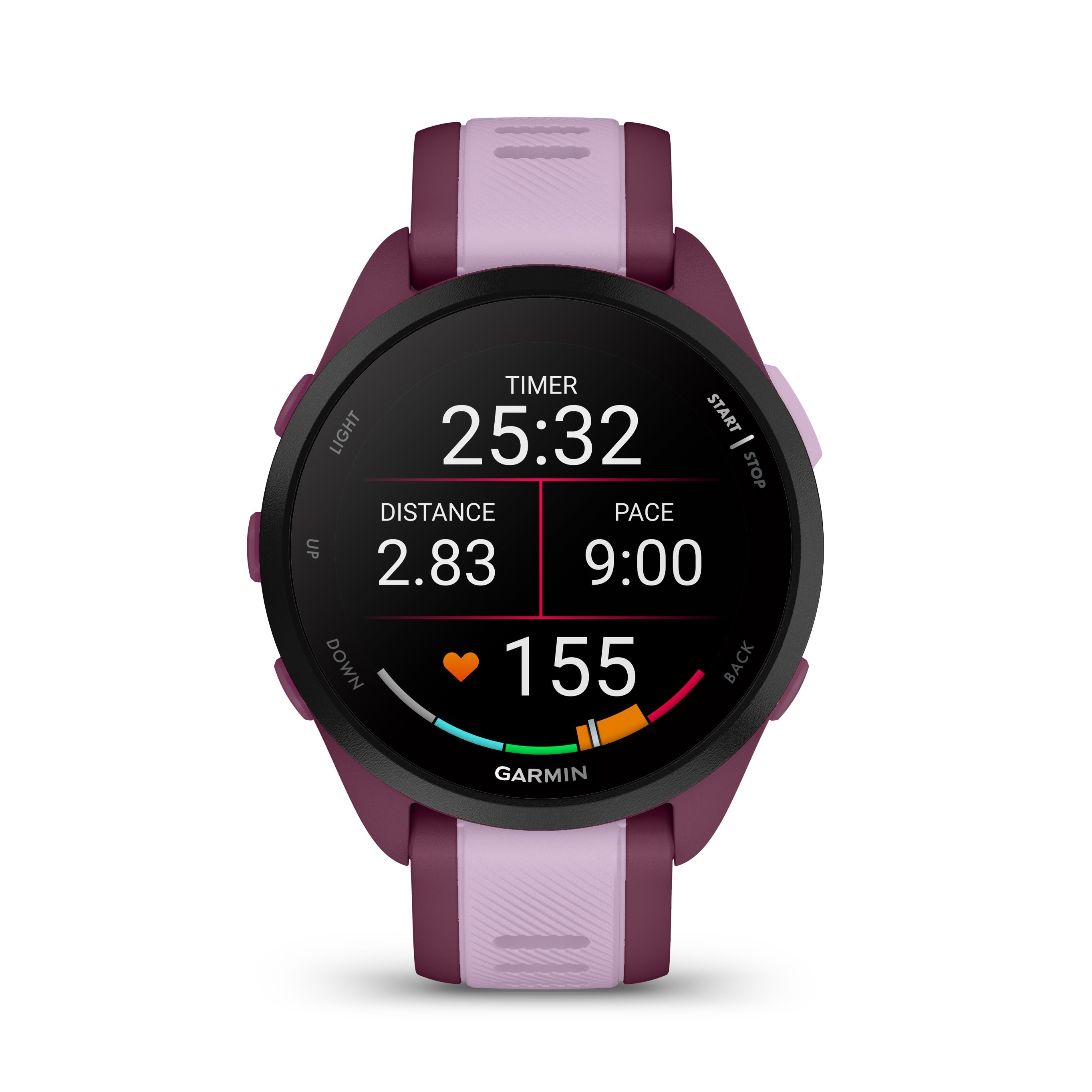 Relógio Garmin Forerunner® 165 Music Cereja e Lilás